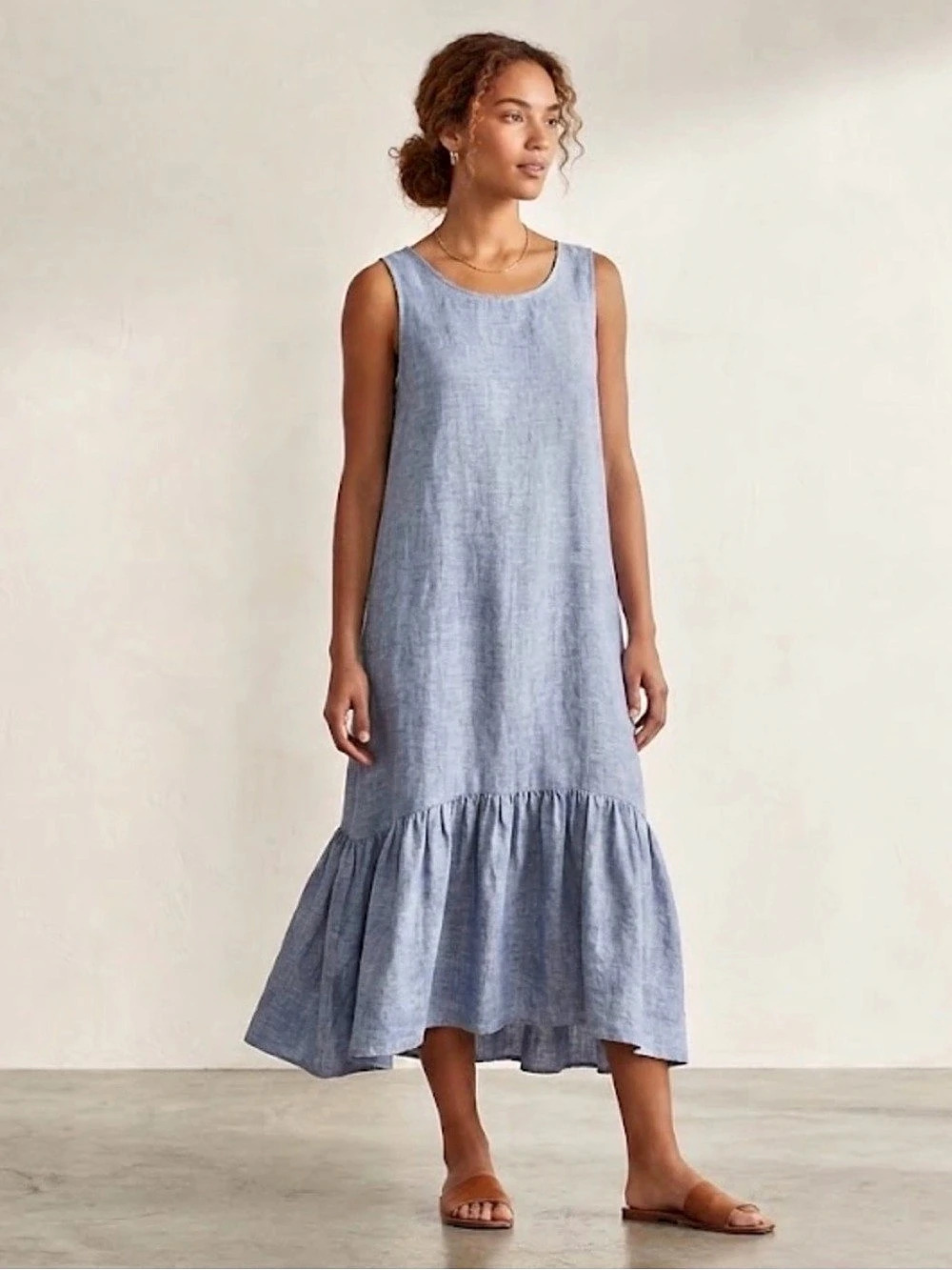 Polo Ralph Lauren drop waist Midi Dress in Blue Size XS NWT
